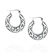 Silver earrings, oriental style