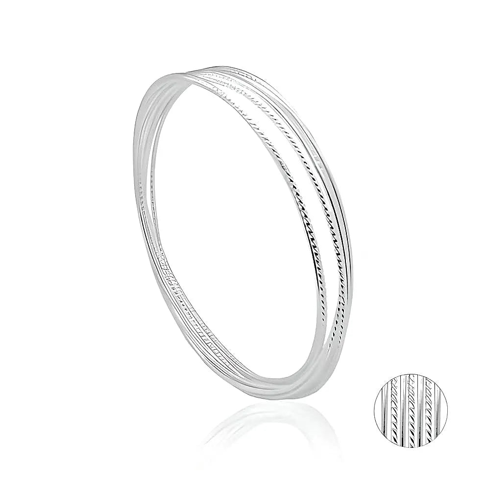 Silver bangle set
