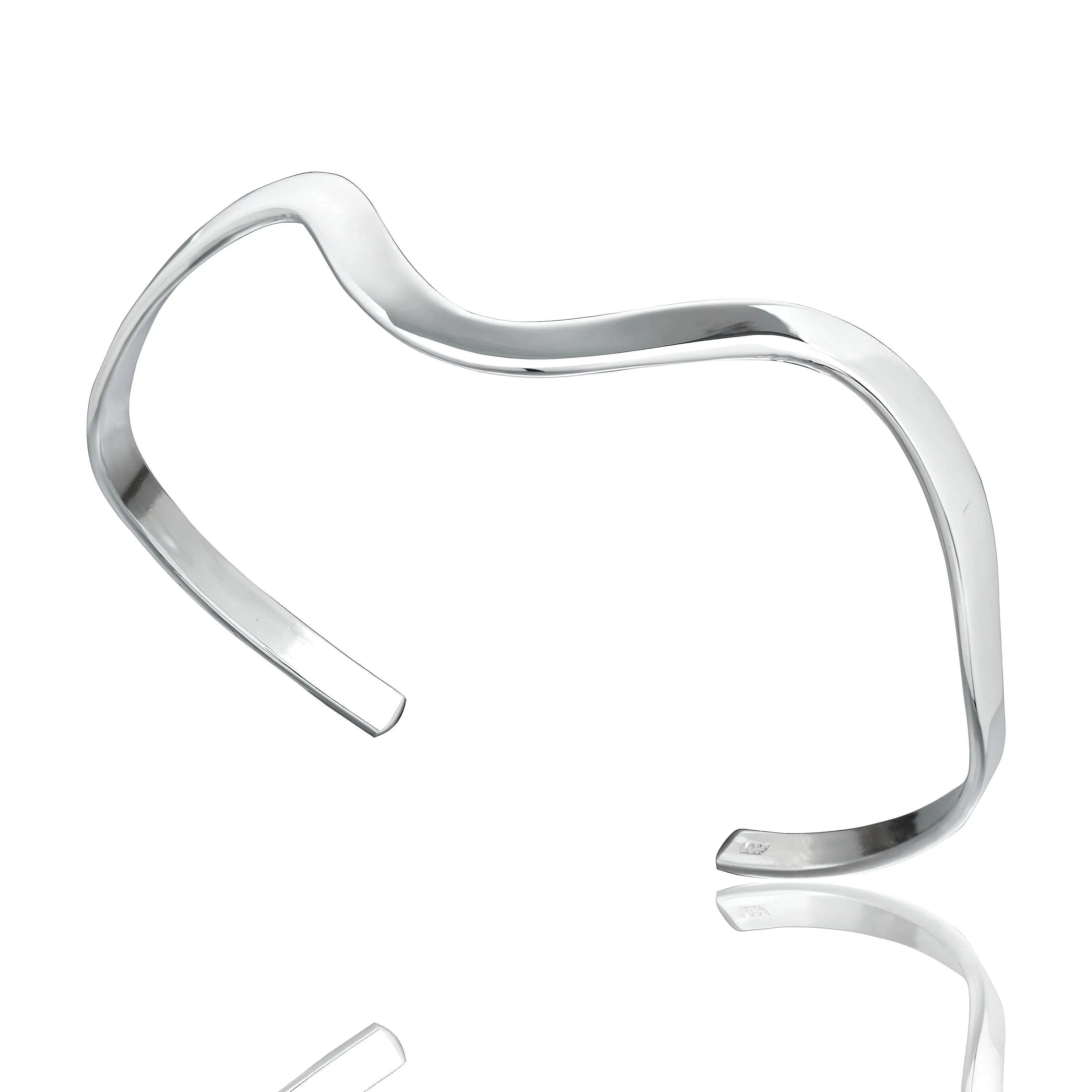 Silver Curved Cuff Bracelet