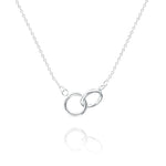 Interlinked Rings Silver Necklace