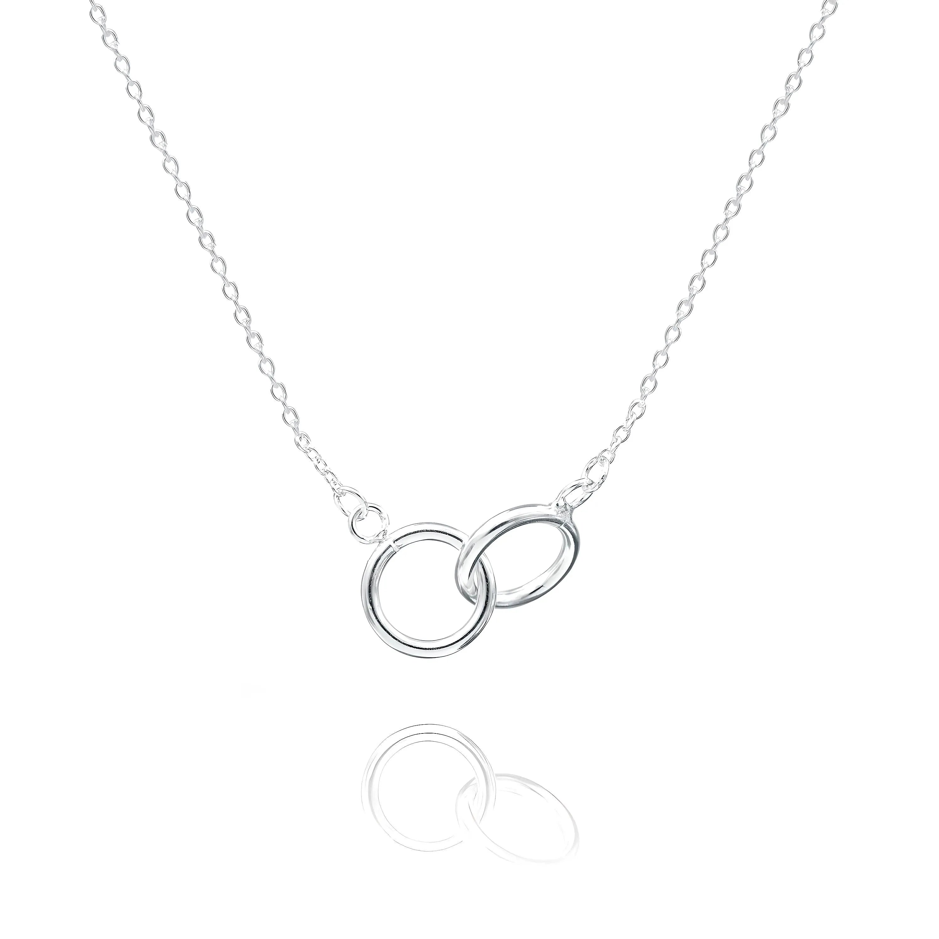 Interlinked Rings Silver Necklace