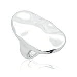 Silver ring with wave pattern