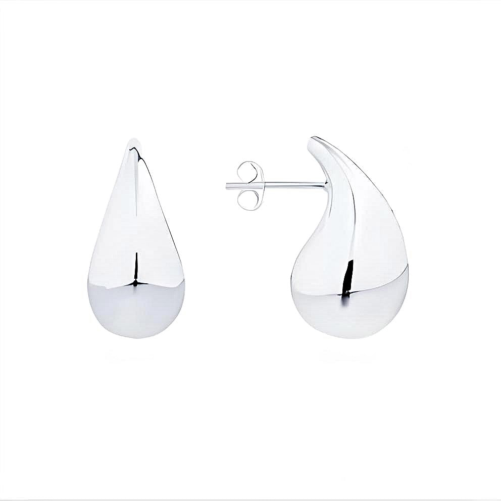 Silver drop-shaped earrings